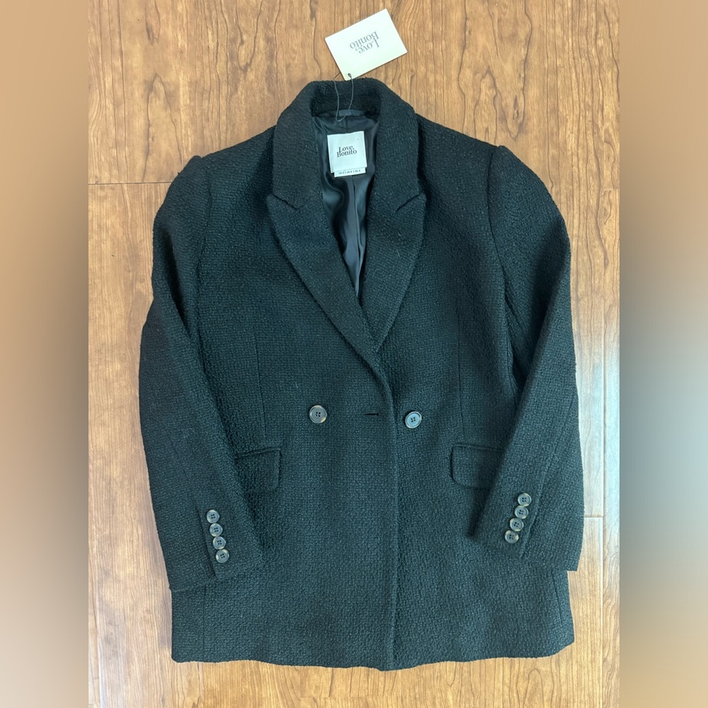 Love Bonito tweed wool blend blazer in Small